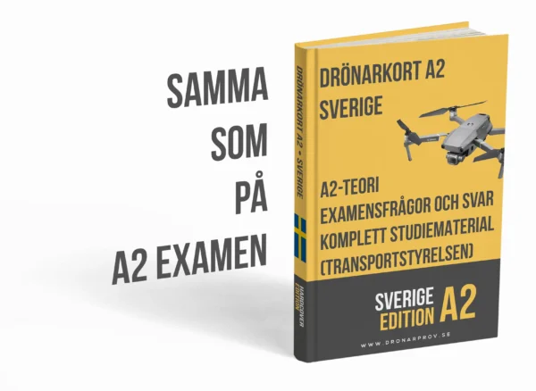 Drönarkort A2 Sverige – Fördjupad teori, komplett studiematerial och 500+ provliknande frågor och svar