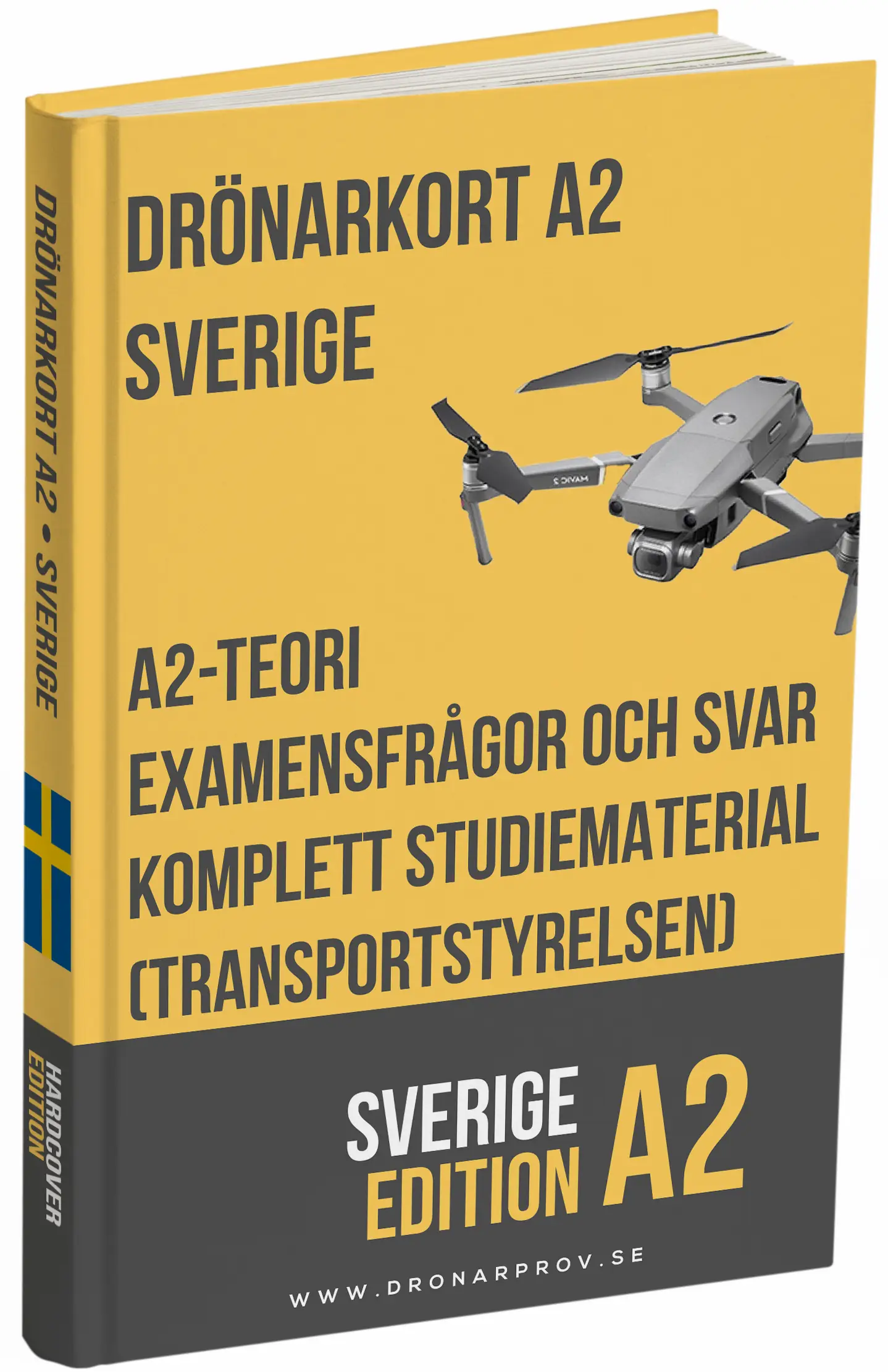 Drönarkort A2 Sverige – Fördjupad teori, komplett studiematerial och 500+ provliknande frågor och svar - Bild 1