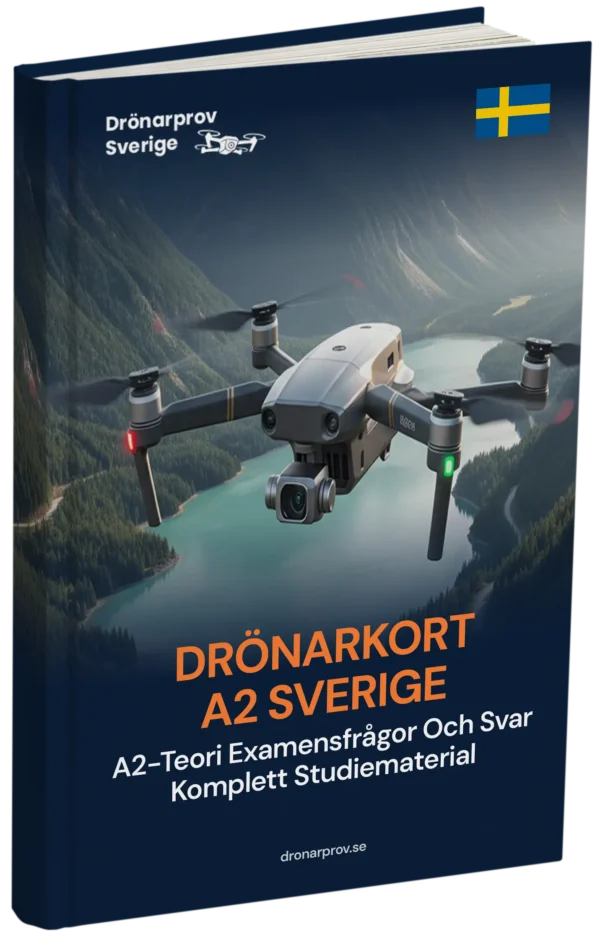 Drönarkort A2 Sverige – Fördjupad teori, komplett studiematerial och 500+ provliknande frågor och svar