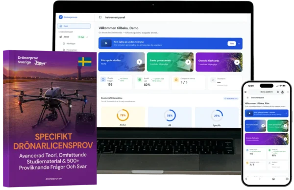 Specifik (Specific) Kategori Dronarlicens Combo – Komplett Kurs, Utbildningsmaterial & E-Learning-Plattform